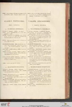 Classis V. Pentandria