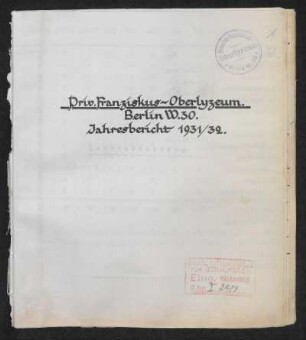 1931/1932: Jahresbericht ... - 1931/32