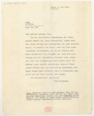 Brief an E. Holle : 02.05.1931