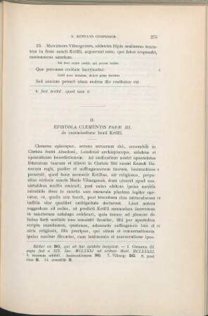 II. Epistola Clementis Papæ .III. de canonizatione beati Ketilli.