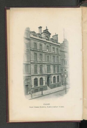 Façade : Royal Colonial Institute, Northumberland Avenue.
