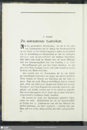 2. Kapitel: Die mittelalterliche Handelsstadt