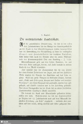 2. Kapitel: Die mittelalterliche Handelsstadt