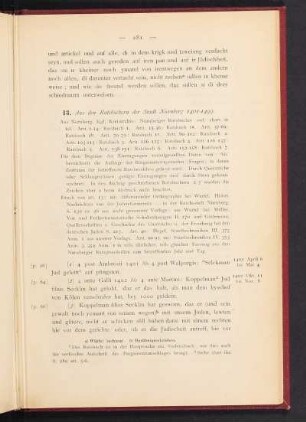 13. Aus den Ratsbüchern der Stadt Nürnberg 1401-1499.