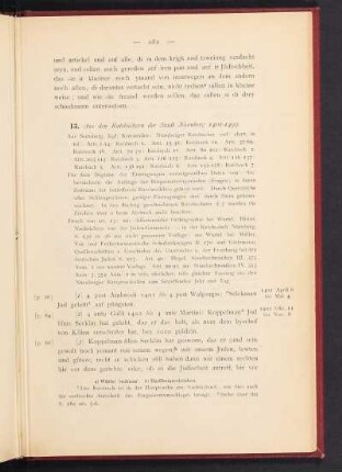 13. Aus den Ratsbüchern der Stadt Nürnberg 1401-1499.