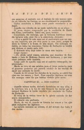 Capítulo XI - Dos cartas