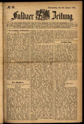Ausgabe vom Donnerstag, den 26. Januar 1882.