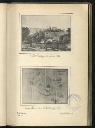 Silberburg im Jahr 1836 und 1876. Ansicht und Lageplan