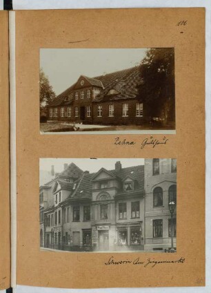 Gutshaus, Zehna / Ziegenmarkt, Schwerin: Ansichten (aus: Skizzen- und Fotoalbum 25)