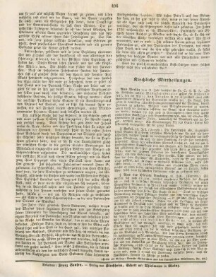 404 Kirchliche Mittheilungen