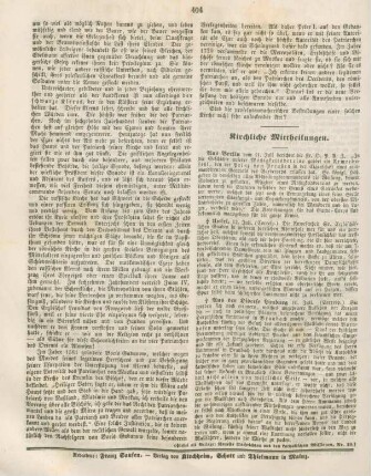 404 Kirchliche Mittheilungen