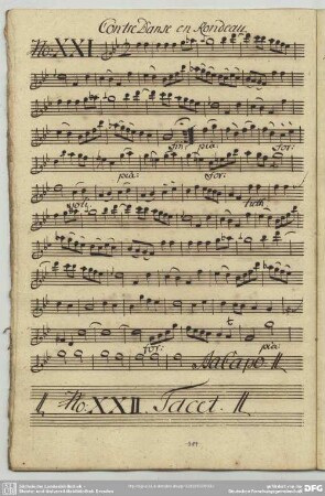 21. Anonymus, Contredanses, B-Dur