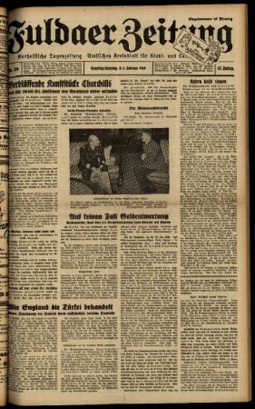 Ausgabe vom Samstag, den 03. Februar 1940.