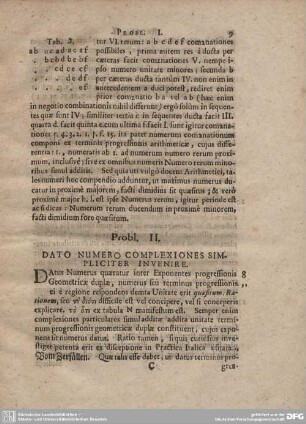 Probl. II. DATO NUMERO COMPLEXIONES SIMPLICITER INVENIRE.
