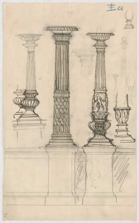 Thiersch, August ; München, Schwanthalerstr. 88; Wohnhaus Niedermeier - Säulen (Teilansichten)