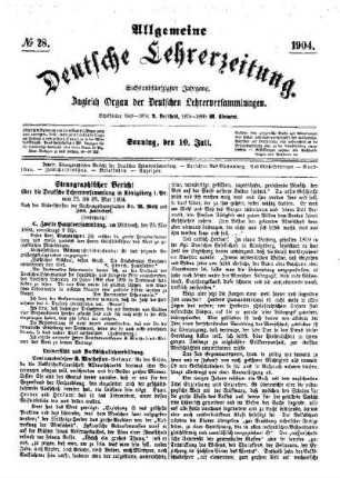 Stenographischer Bericht über die Deutsche Lehrerversammlung in Königsberg i. Pr. vom 23. bis 26. Mai 1904 : (Fortsetzung)