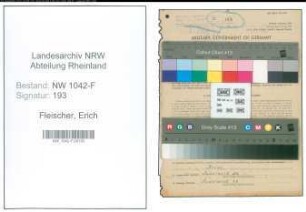 Entnazifizierung Erich Fleischer , geb. 31.10.1913 (Zollangestellter)