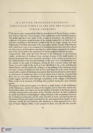 Nabataean temple plans and the plans of syrian churches