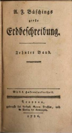 A. F. Büschings große Erdbeschreibung, 10. Italien