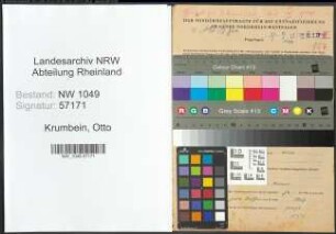 Entnazifizierung Otto Krumbein , geb. 16.02.1900 (Arbeiter)
