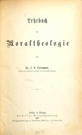 Lehrbuch der Moraltheologie