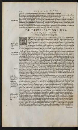 De Dispensatione Gratiae Dei, Ac Salutis Humanae.