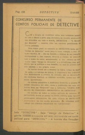 Concurso permanente de contos policiais de Detective