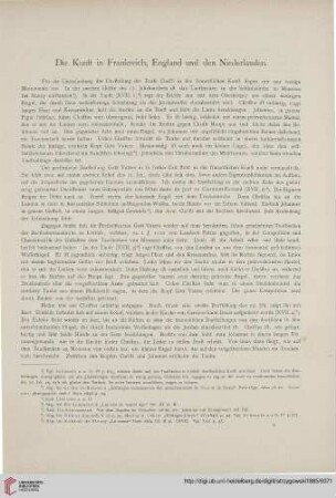 Die Kunst in Frankreich, England und den Niederlanden