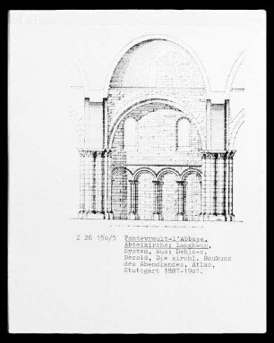 Die Abteikirche von Fontevrault-l'Abbaye: Schnitt durch das Langhaus