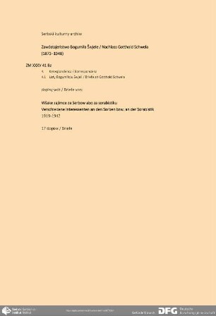Auskunftsbegehren über die Sorben im Allgemeinen und Speziellen