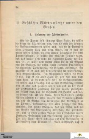 II. Geschichte Wirtembergs unter den Grafen