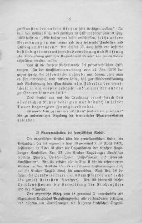 2) Neuorganisation des französischen Rechts.