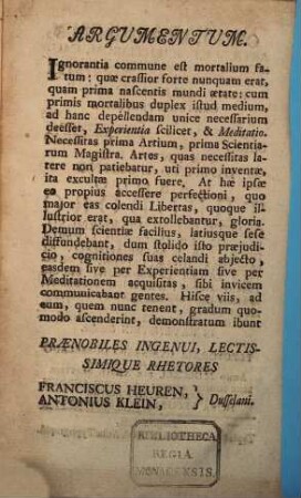 Origo, Et Progressus Artium Et Scientiarum, Causaeque Primariae, Quae Harum Progressum Aut Accelerarunt Aut Retardarunt Oratorie Proposita Quando Mecoenatre Munificentissiumo Serenissimo Ac Potentissimo Principe Domino Domino Carolo Theodoro ...