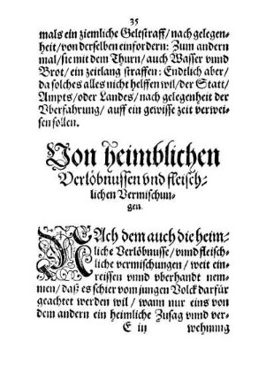 Von heimblichen Verlöbnussen und fleischlichen Vermischungen.