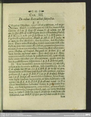 Cap. III. De rebus Retractus subiectis
