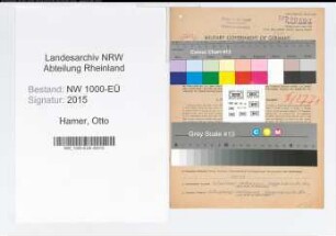 Entnazifizierung Otto Hamer, geb. 24.10.1910 (Hilfsarbeiter)