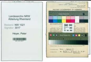 Entnazifizierung Peter Heyer , geb. 07.03.1888 (Schuhmachermeister)
