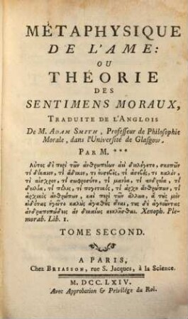 Métaphysique De L'Ame Ou Théorie Des Sentiments Moraux, 2
