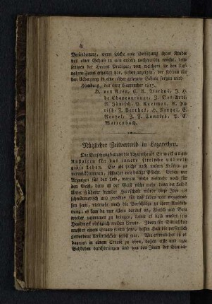 Nützlicher Zeitvertreib in Lazarethen.