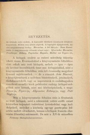 A magyar hirlapirodalom története 1780-tól 1867-ig