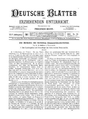 Zur Methodik des deutschen Grammatikunterrichts : (Schluss)