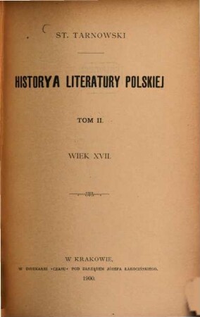 Historya literatury polskiej, 2. Wiek XVII