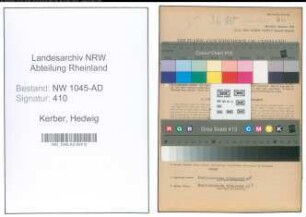 Entnazifizierung Hedwig Kerber , geb. 15.06.1894 (Angestellte)