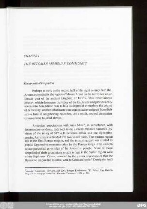 Chapter I The Ottoman Armenian Community