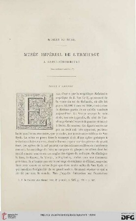 2. Pér. 19.1879: Musée impérial de l'Ermitage à Saint-Pétersbourg, 3 : musées du Nord