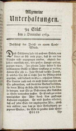 94 Stück. d. 2. December 1769.