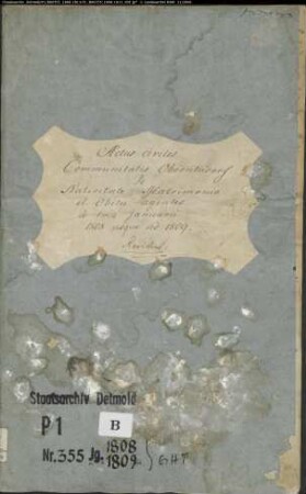 Zivilstandsregister der katholischen Gemeinde Oberntudorf, Kreis Büren (GAHT 1808-1812, GHT 1813) (Gemeinde: Katholische Gemeinde Oberntudorf)
