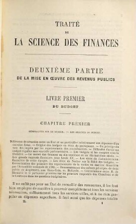 Traité de la science des finances, 2. Le budget et le crédit public