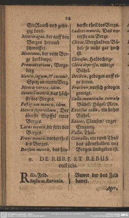 9. De Rure Et Rebus rusticis