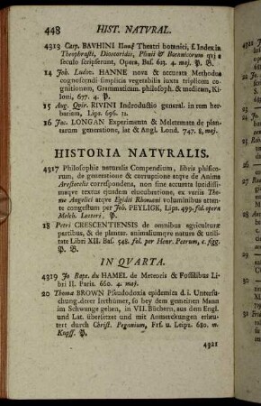 Historia naturalis. - Manuscripta.